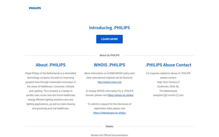 Screenshot of nic.philips