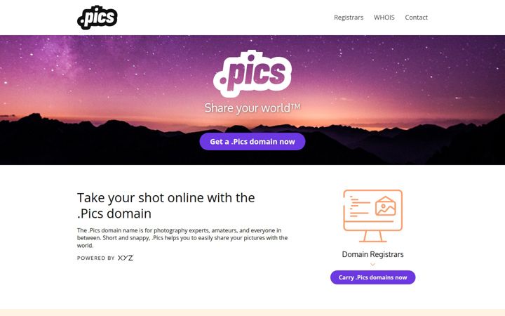 Screenshot of nic.pics