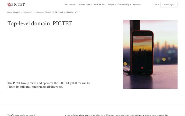 Ekraanipilt saidist nic.pictet