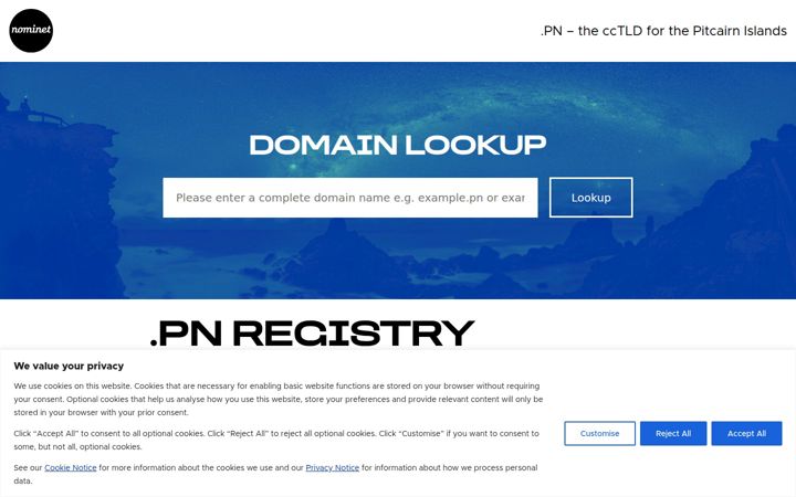 Screenshot of nic.pn