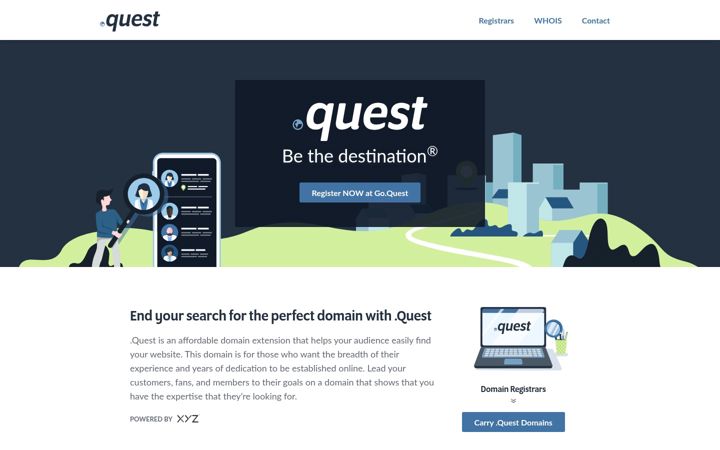 Screenshot of nic.quest