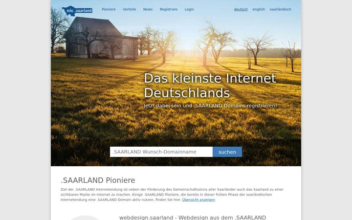 Screenshot of nic.saarland