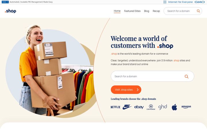 Screenshot of nic.shop