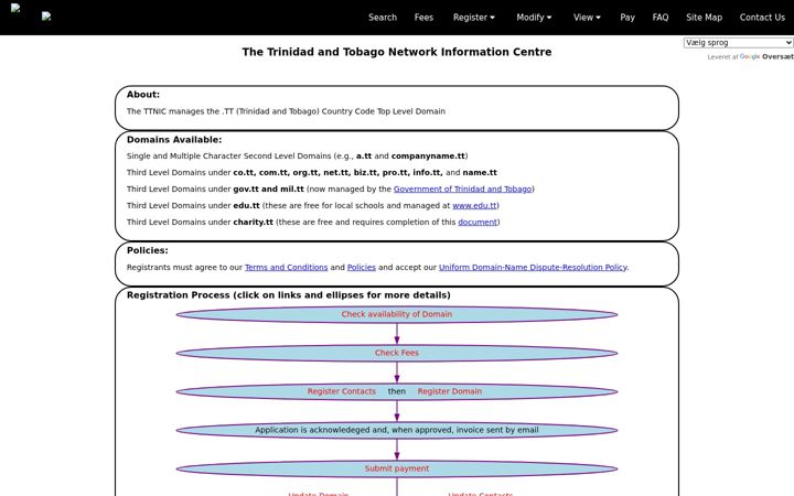 Screenshot of nic.tt