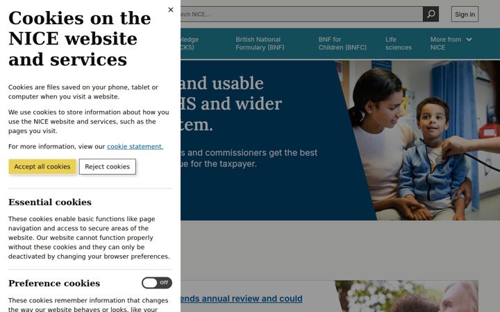 Screenshot of nice.org.uk