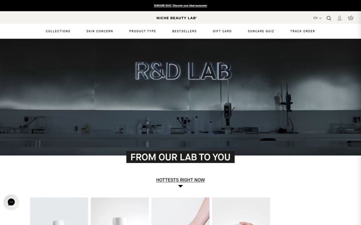 Screenshot of nichebeautylab.com