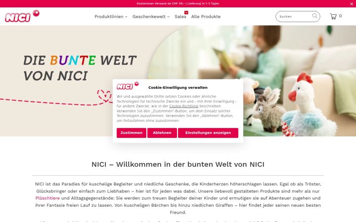 Screenshot of nici-shop.ch