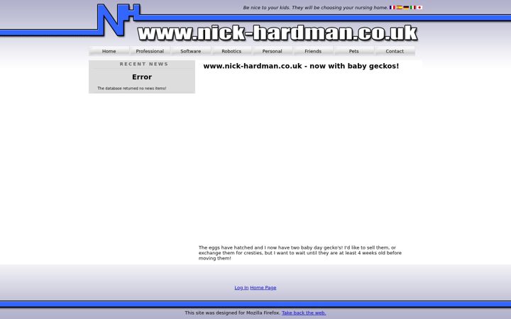 Екранна снимка на nick-hardman.co.uk