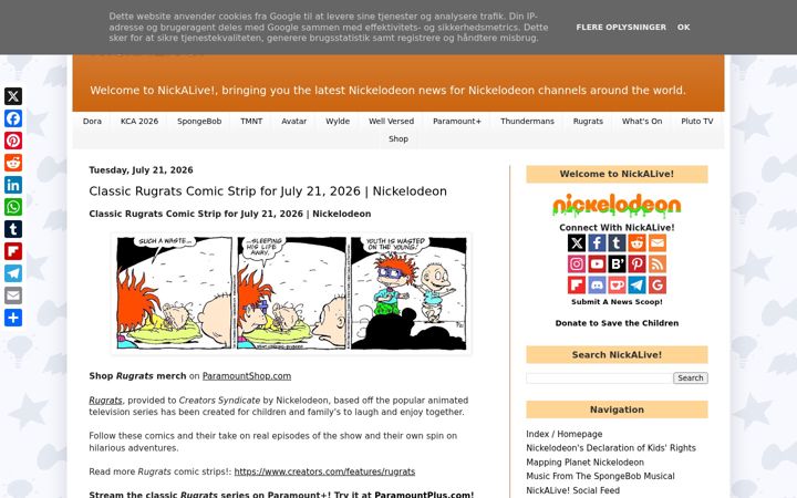 Screenshot of nickalive.net