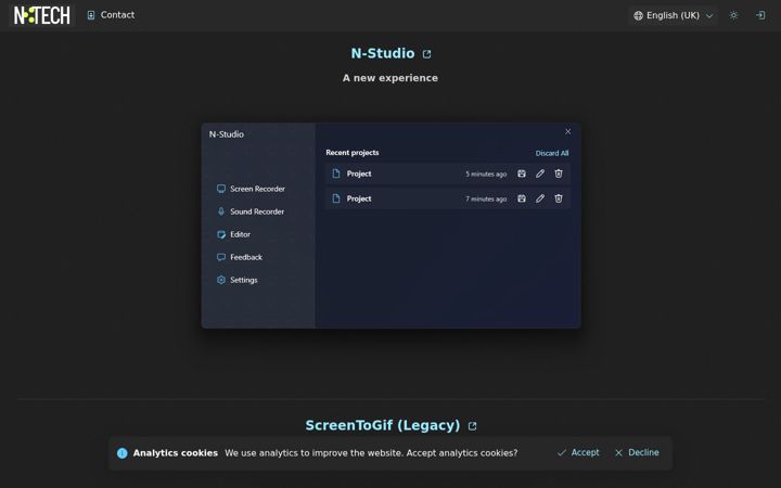 Screenshot of nicke.tech