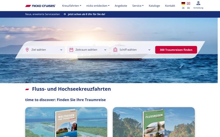 Screenshot of nicko-cruises.de