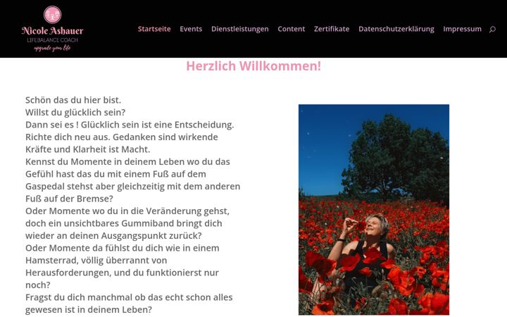 Zrzut ekranu nicoleashauer-upgradeyourlife.de