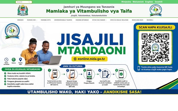 Screenshot of nida.go.tz