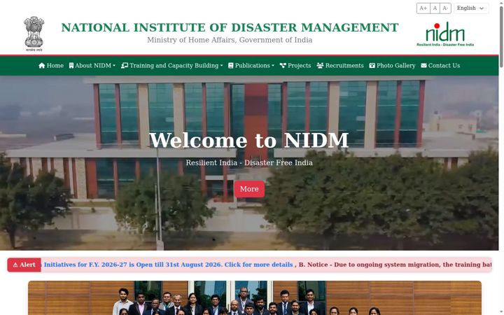 Screenshot of nidm.gov.in