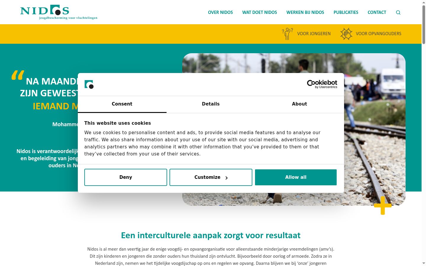 Screenshot des Einwilligungsbanners vor jeglicher Interaktion