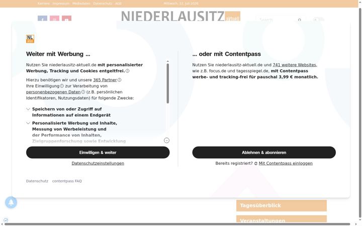 Screenshot of niederlausitz-aktuell.de