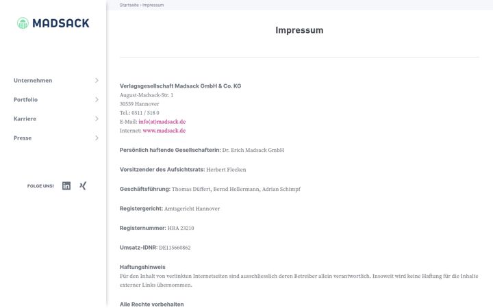 Screenshot of niedersachsen.com