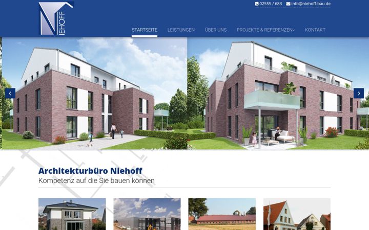 Captură de ecran a niehoff-bau.de
