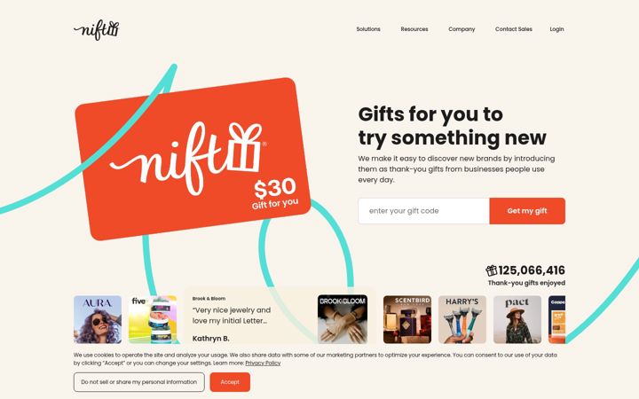 Screenshot of nift.me