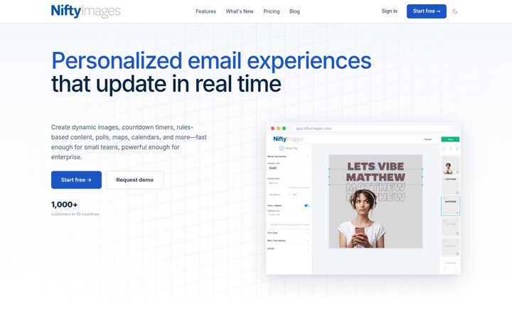 Screenshot of niftyimages.com