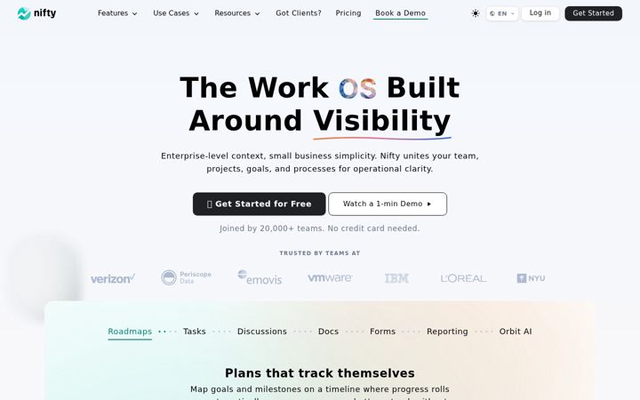 Screenshot of niftypm.com