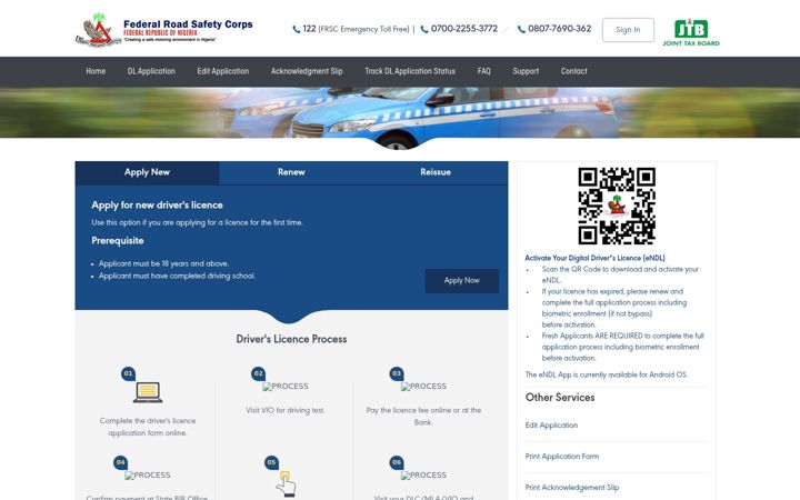 Screenshot of nigeriadriverslicence.org