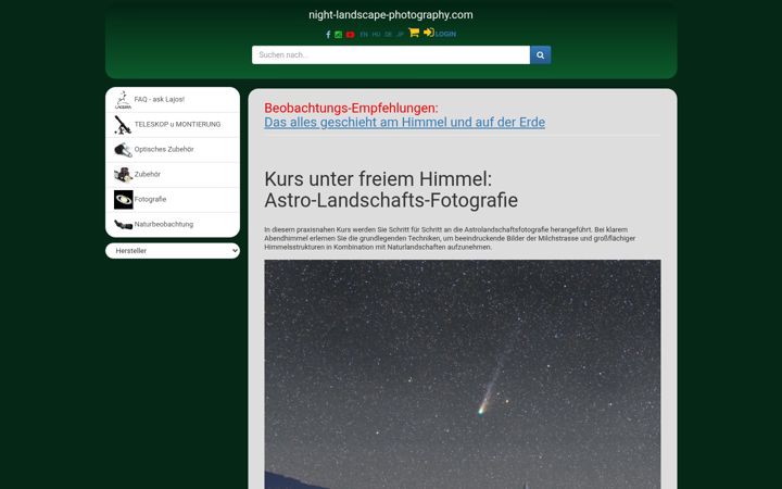 Screenshot di night-landscape-photography.com