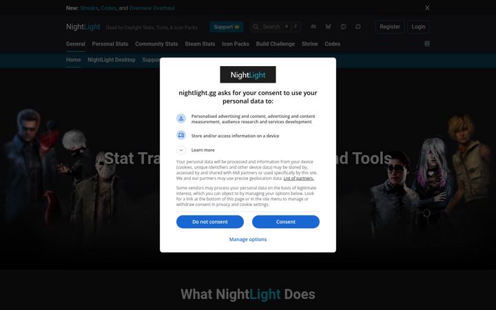 Screenshot of nightlight.gg