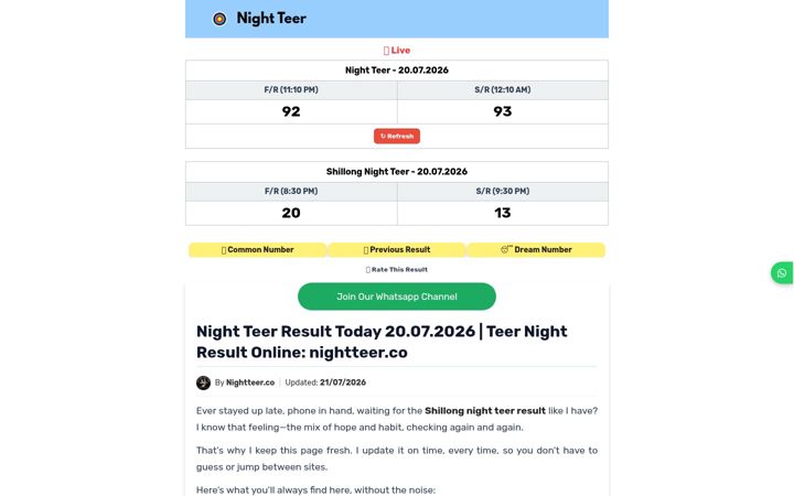 Screenshot von nightteer.co