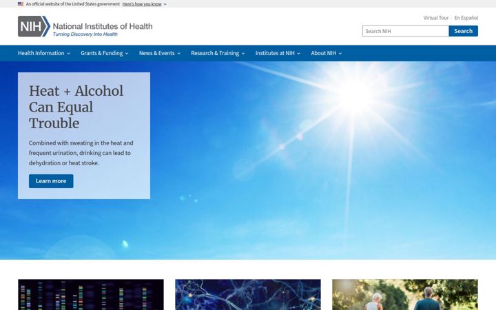 Screenshot of nih.gov