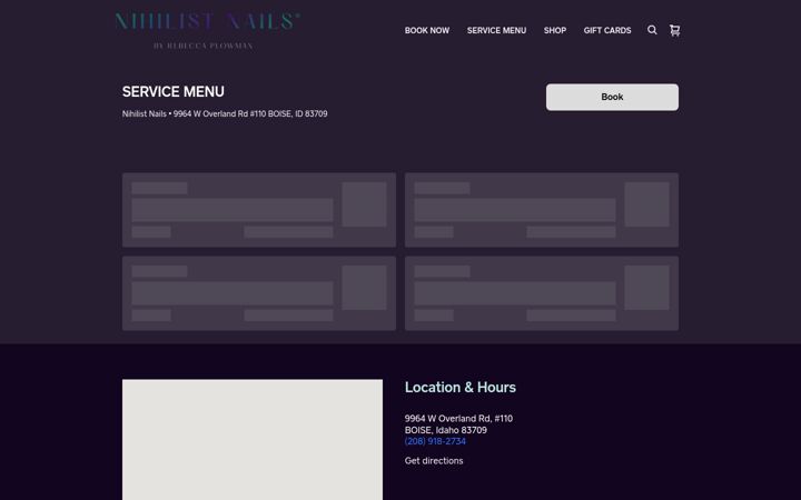 Screenshot of nihilistnails.com
