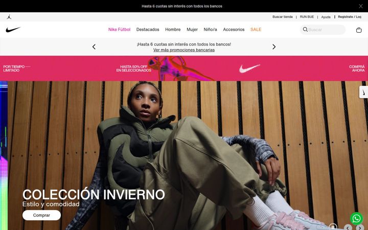Screenshot of nike.com.ar
