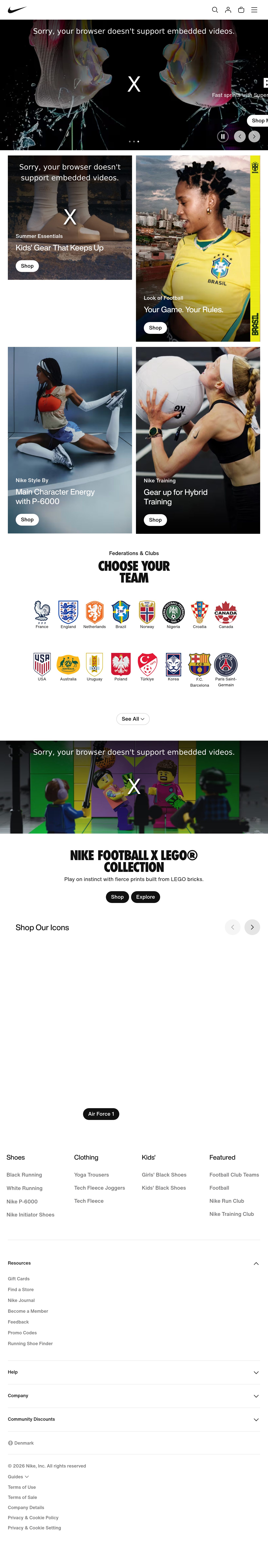 Tablet screenshot of nike.com