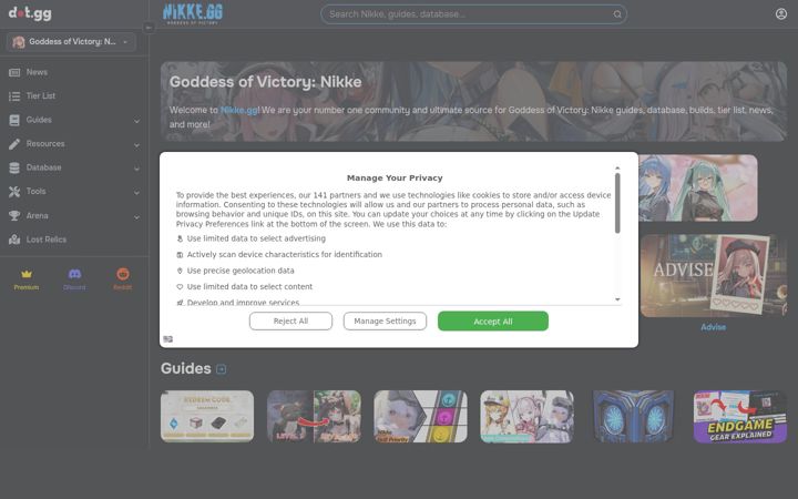 Screenshot of nikke.gg