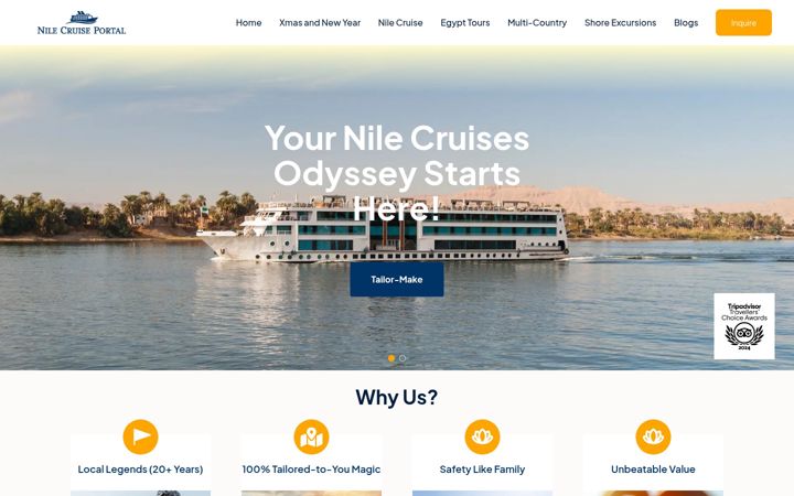 Screenshot of nilecruiseportal.com