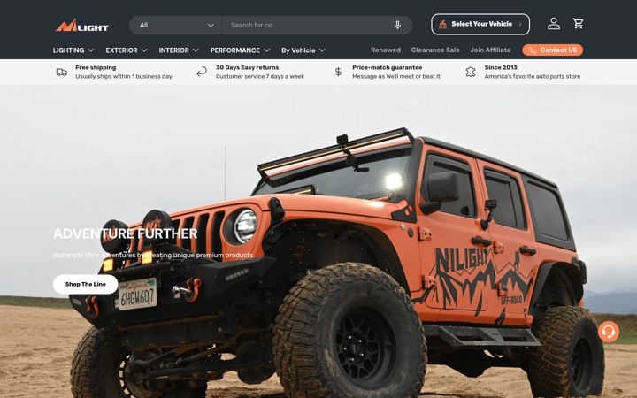 Screenshot von nilight.com