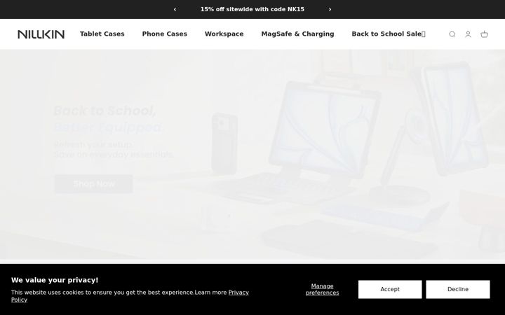 Screenshot of nillkin.com