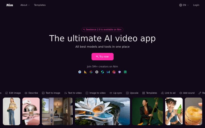 Screenshot of nim.video