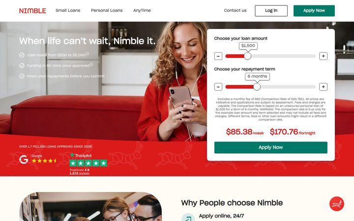 Screenshot of nimble.com.au