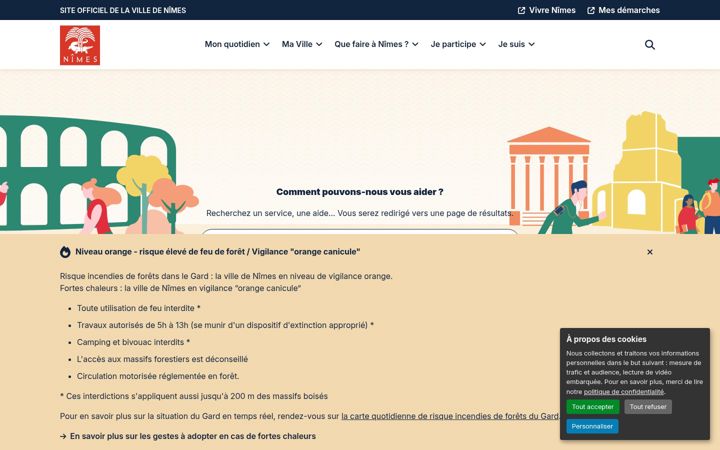 Screenshot of nimes.fr