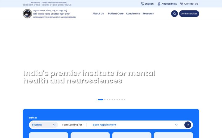 Screenshot of nimhans.ac.in