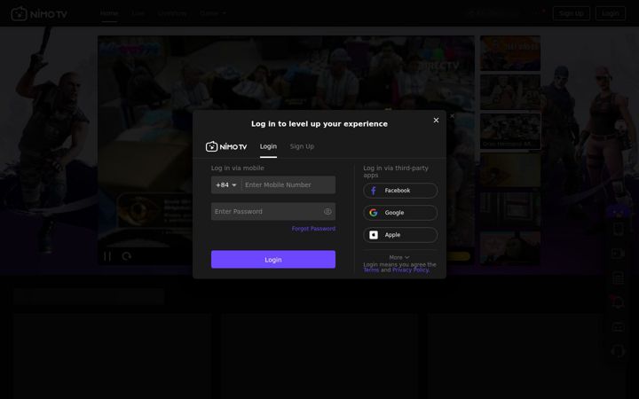 Skærmbillede af nimo.tv