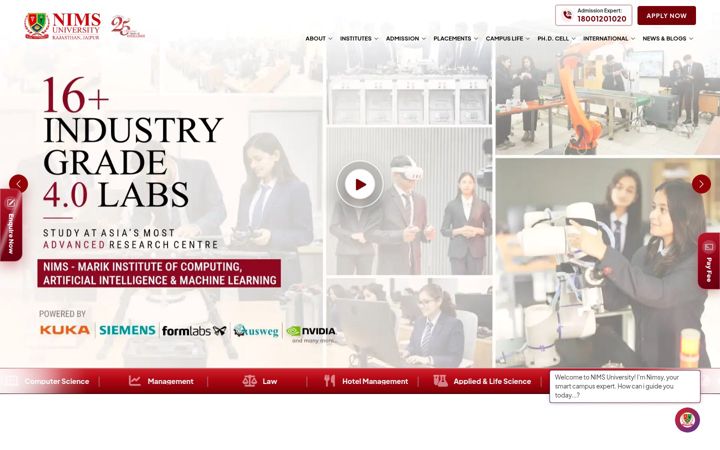 Screenshot of nimsuniversity.org