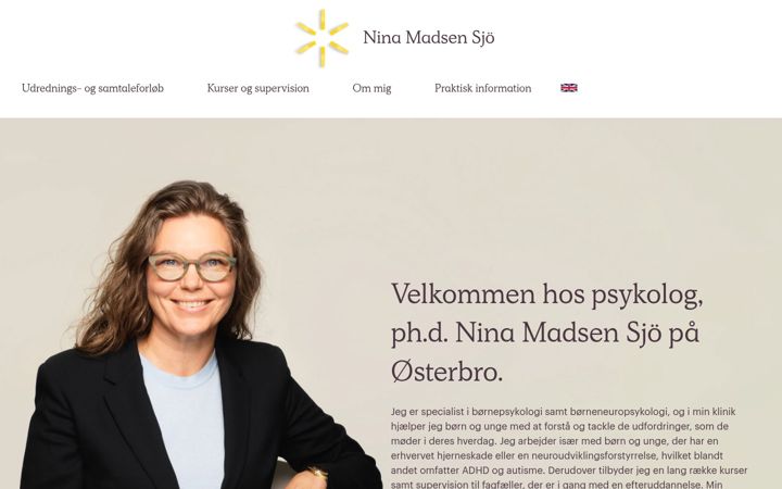 Screenshot of ninamadsensjo.dk