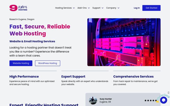 Screenshot of nineplanetshosting.com