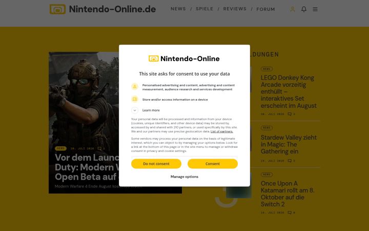 Screenshot of nintendo-online.de