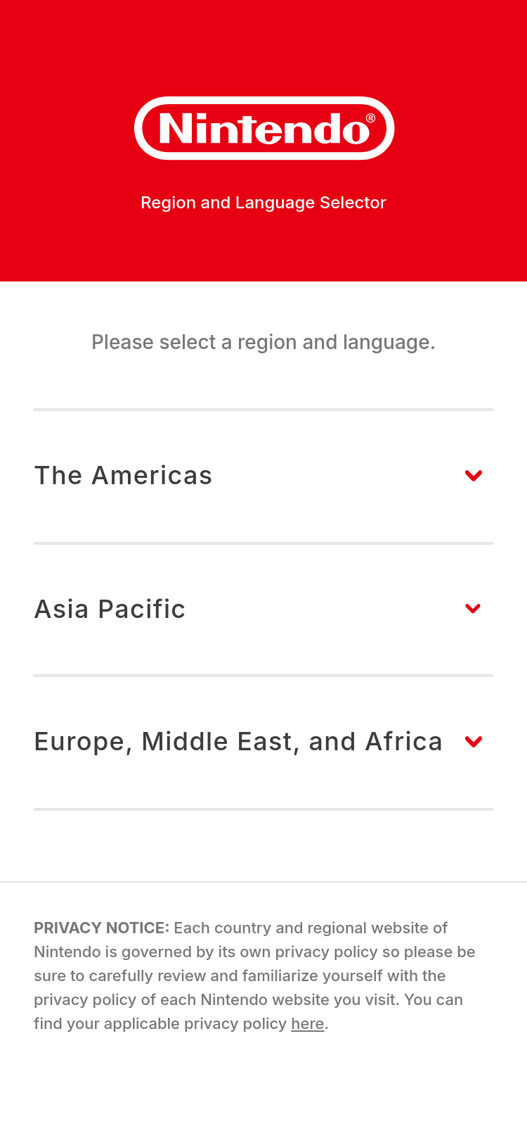 Mobile screenshot of nintendo.com