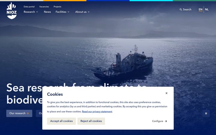 Screenshot of nioz.nl