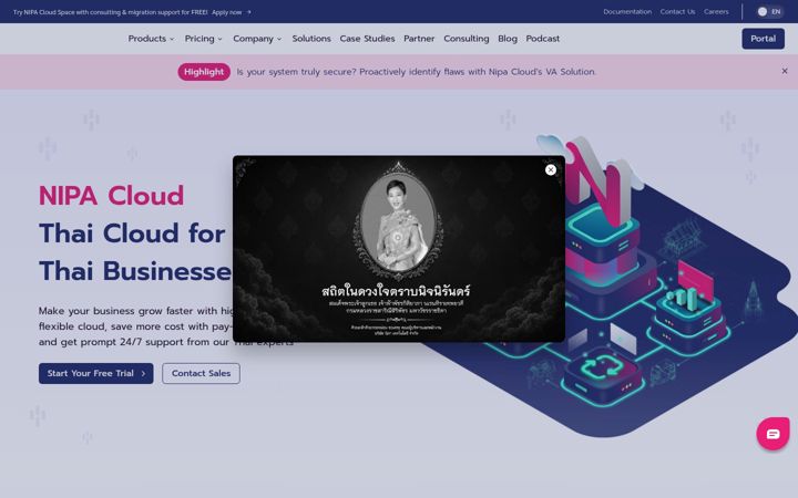 Kuvakaappaus sivustosta nipa.cloud
