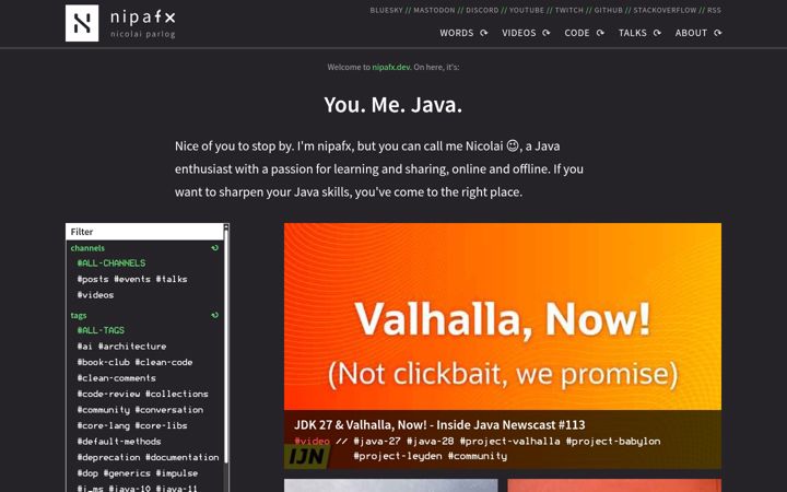 Screenshot of nipafx.dev